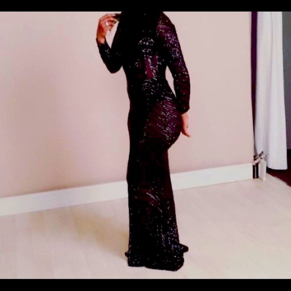 All black glitter dress